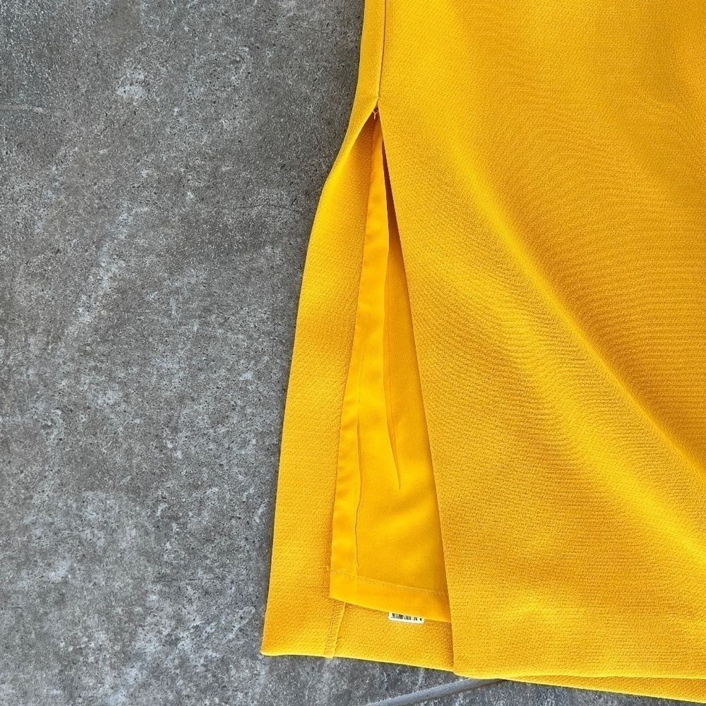 Gabrielle Union NYC Gold Yellow Sheath Midi Dress Size 4 - Picture 10 of 14